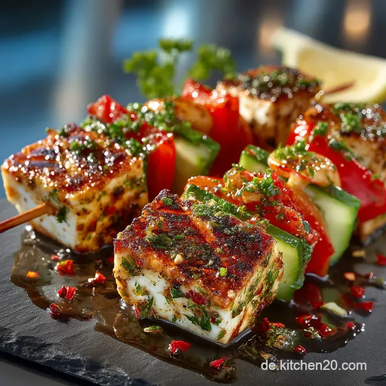 Griechische Frische Marinierte Fetagurkenspie&szlig;e Mit Kr&auml;uterdressing presentation