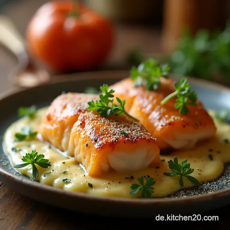 Fischst&auml;bchengenuss Aus Dem Ofen Cremiger Reisauflauf Mit Fr&uuml;hlingsgem&uuml;se Und W&uuml;rziger Parmesankr&auml;uterhaube presentation