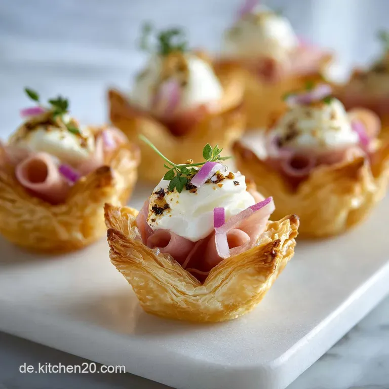 Mehrere knusprige Teigsterne auf einer rustikalen Holzplatte, garniert mit gr&uuml;nen Kr&auml;utern und einer Prise schwarzem Pfeffer.