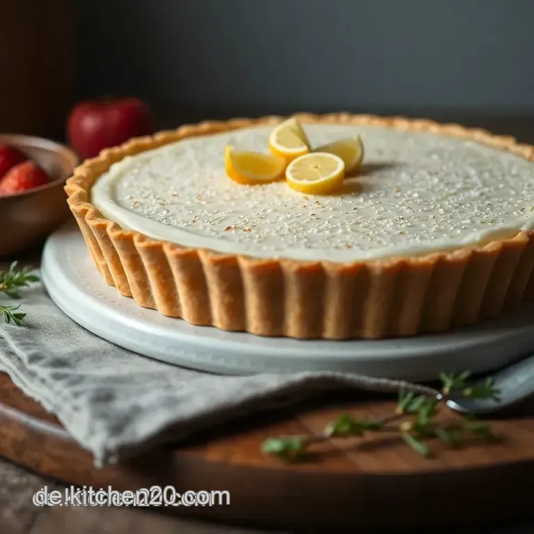 Fr&uuml;hlingsleichte Erbsli-Tarte Mit Limetten-Frischk&auml;se presentation