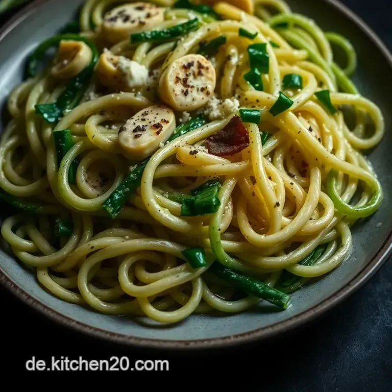 Fr&uuml;hlingszauber: Taglierini Mit Spargel-Morchel-Sahnesauce presentation
