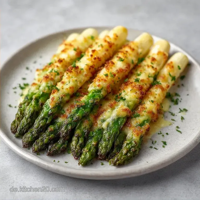Knuspriger Gebackener Spargel mit K&auml;se