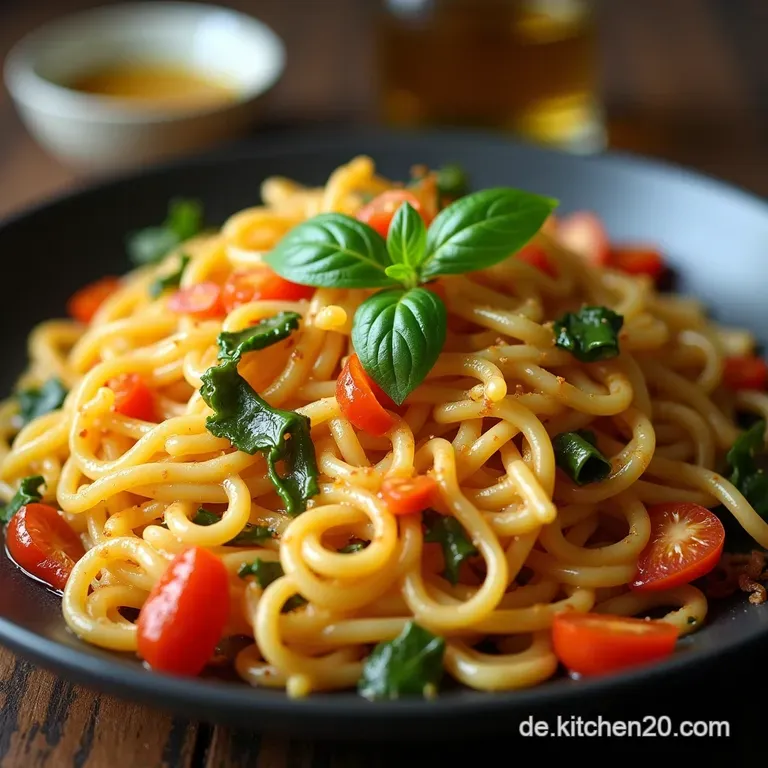 Asiatische WokFreude Gebratene Nudeln mit knackigem Gem&uuml;se und Ei