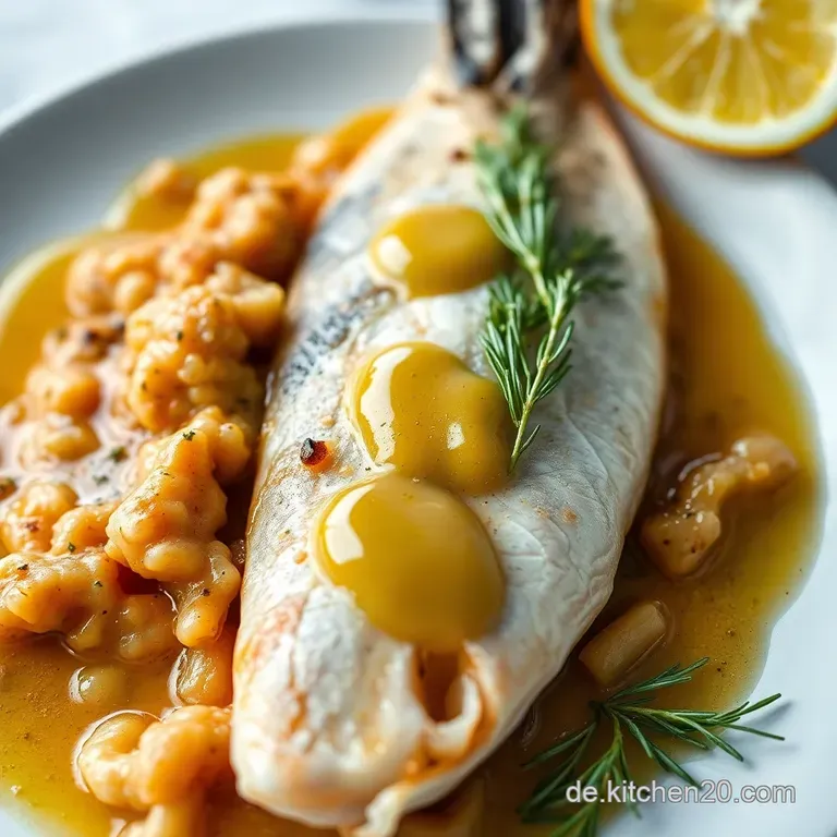 Gebratener Heilbutt auf cremiger Zitronen-Dill-Sauce