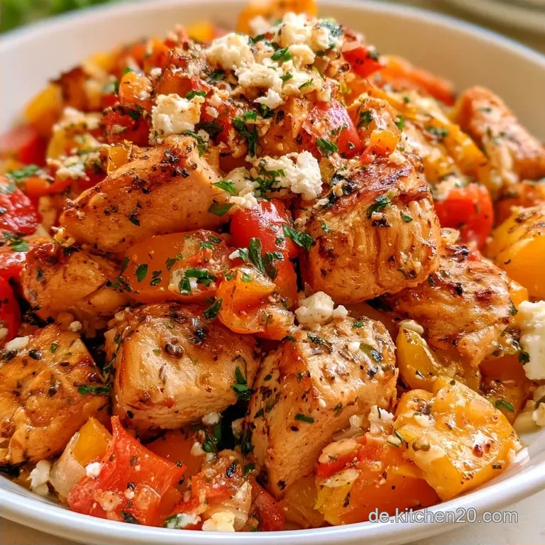 Gefl&uuml;gel-Paprika-Pfanne mit Feta in 35 Minuten