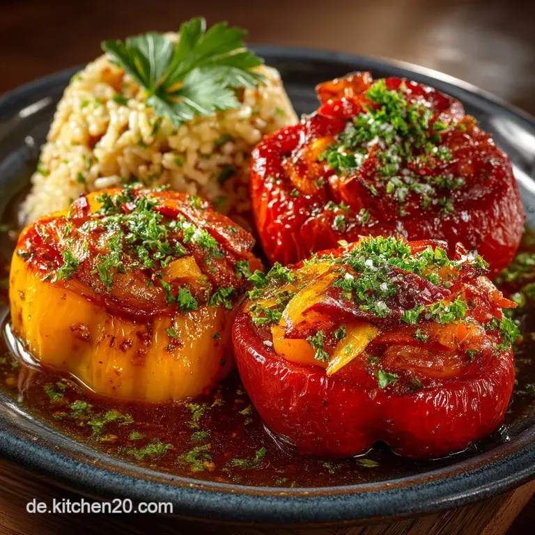 Gefüllte Paprikaschoten mit Rotem Reis Einfach Herzhaft