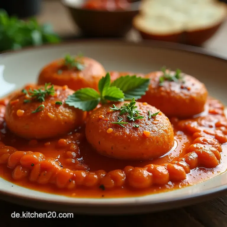 Gef&uuml;llte Spitzpaprika Rote Sonne Herzhaftvegetarisch Mit Linsen presentation