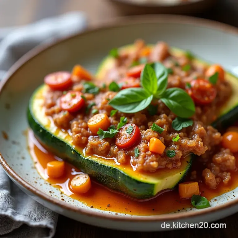 Der Klassiker Saftige Gef&uuml;llte Zucchini mit herzhafter HackfleischKr&auml;uterF&uuml;llung