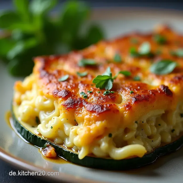 Goldbraun gef&uuml;llte Zucchini Herzhaftes HackfleischGratin nach Omas Art aufgefrischt