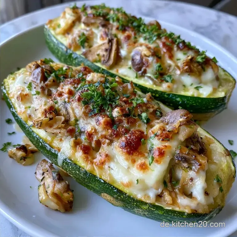 Cremige Gef&uuml;llte Zucchini mit Frischk&auml;se