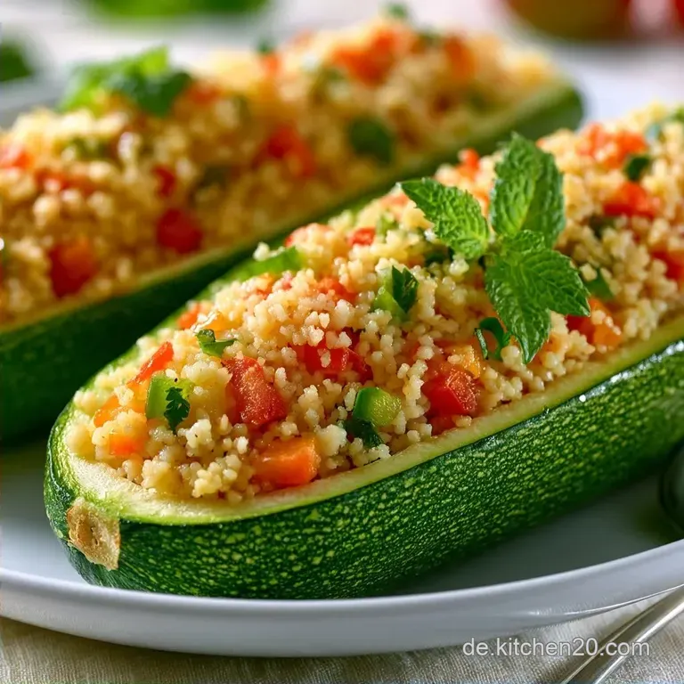 Gef&uuml;llte Zucchini mit Gem&uuml;se und Couscous