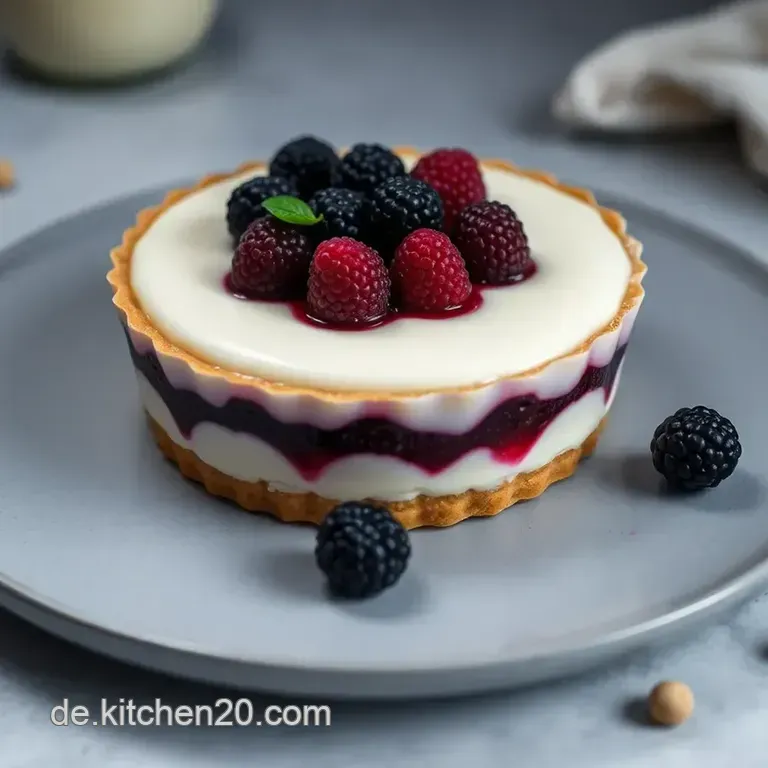 Glutenfreie Himbeer-Panna Cotta-Tarte Mit Tropischen Fr&uuml;chten presentation