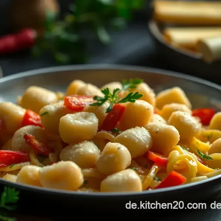 Gnocchi-Pfanne mit Krautstiel und Frischk&auml;sesauce