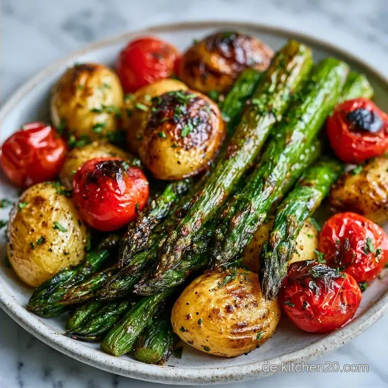 Gr&uuml;ner Spargel Pfanne: Knackig mit Kartoffeln