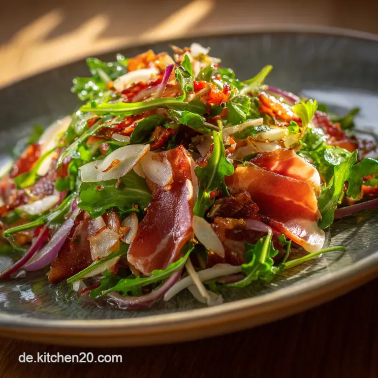 Norddeutscher Gr&uuml;nkohlsalat Modern: Speck Ahornsirup Granatapfel