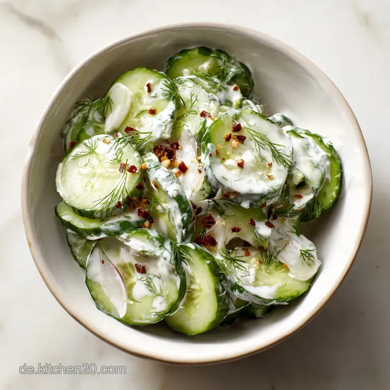 Gurkensalat mit Joghurt Dressing: Cremig und Knackig