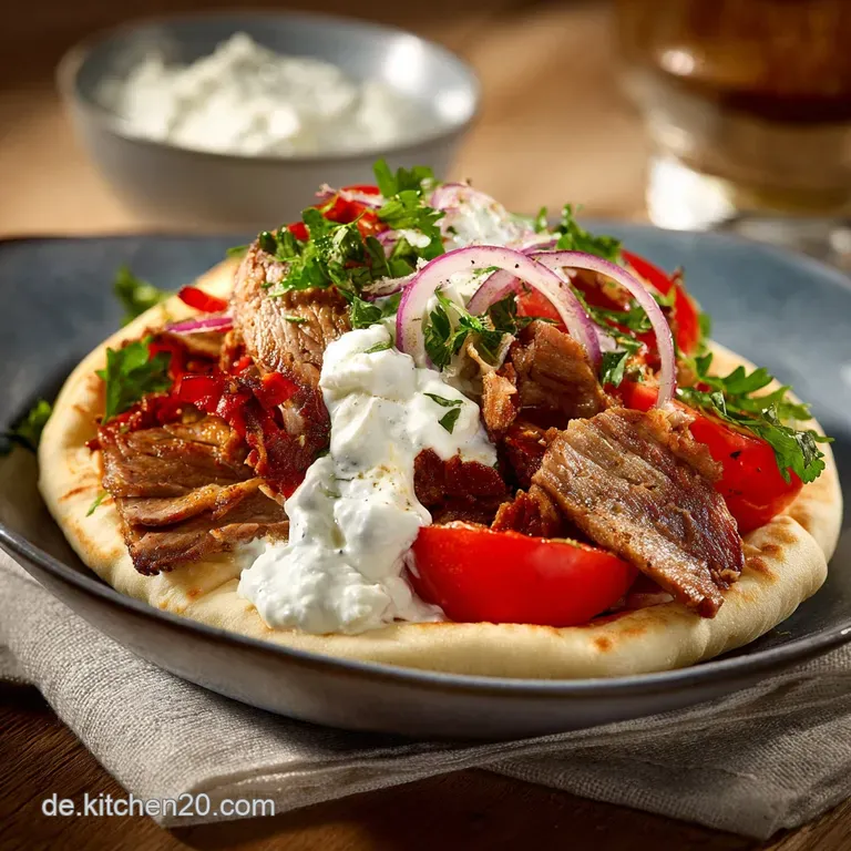 Gyros in MetaxaSauce: Saftig cremig und mit K&auml;se &uuml;berbacken.
