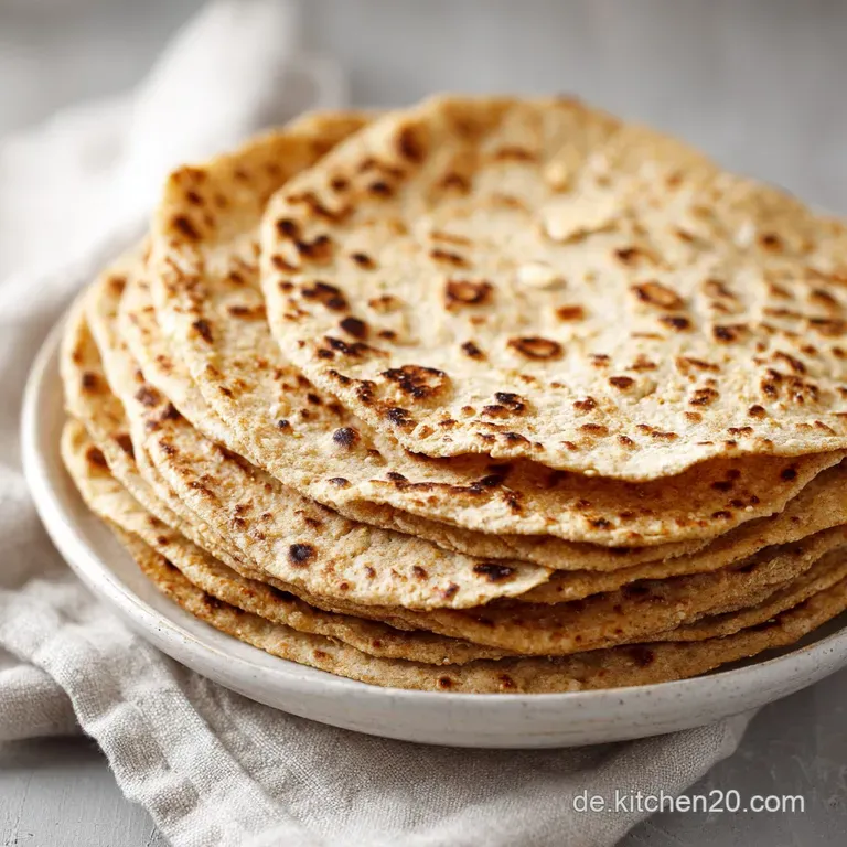 Neatly folded oat tortilla, speckled with toasted bits, resting on a plate beside fresh toppings, ready to be eaten.
