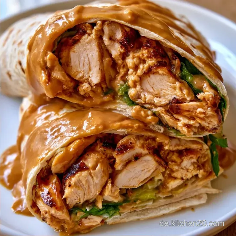 H&auml;hnchen Wrap mit Erdnusskokossauce
