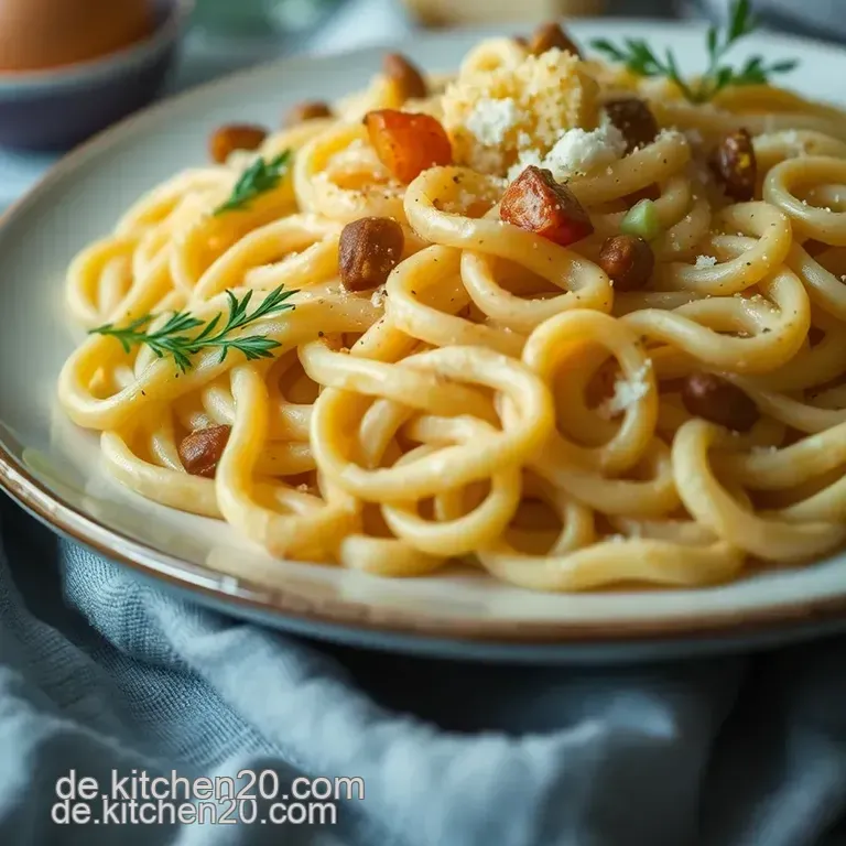 Hausgemachte Sp&auml;tzle in Cremiger So&szlig;e presentation