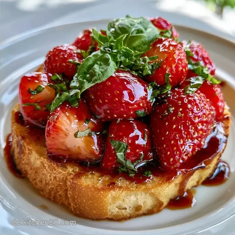 Herzhafte Erdbeer Bruschetta mit Basilikum