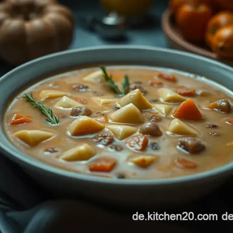 Herzhafte Graupensuppe mit Gem&uuml;se und W&uuml;rstchen
