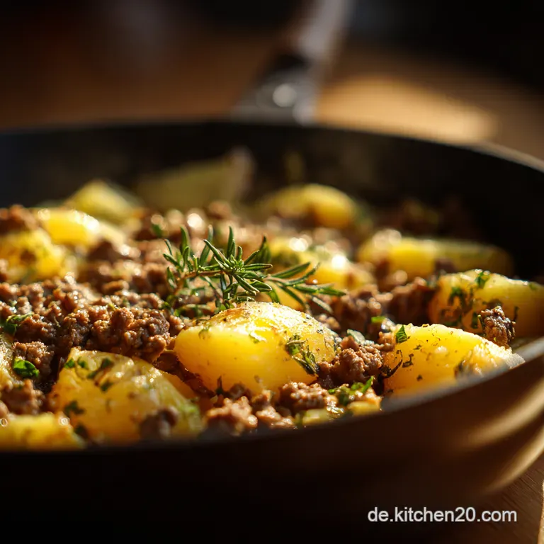 Herzhafte Kartoffelpfanne Mit Hackfleisch Majoran Omas Feierabendklassiker presentation