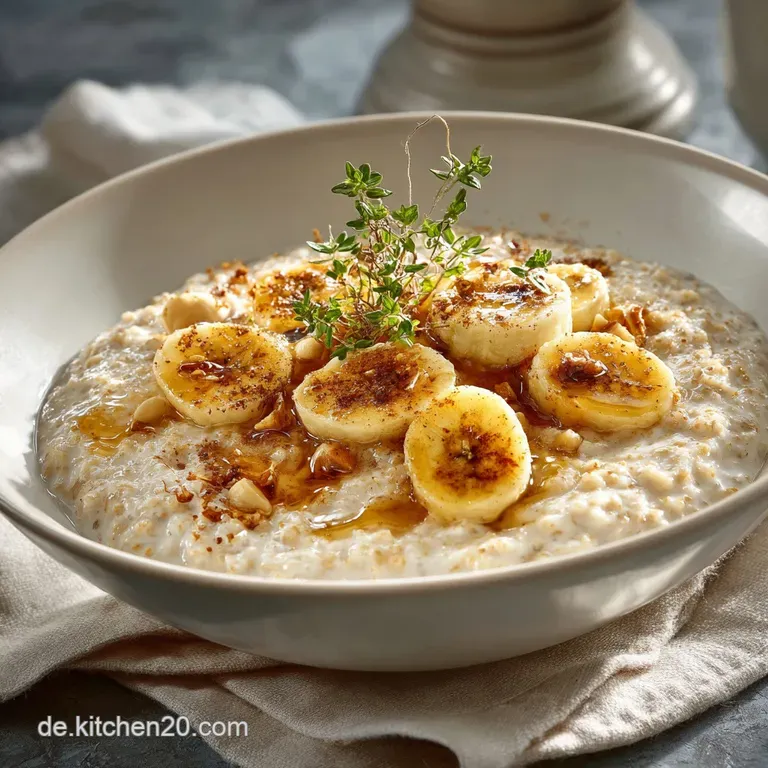HirsePowerFr&uuml;hst&uuml;ck Cremiges Porridge mit KaramellBananen und einem Hauch Zimt