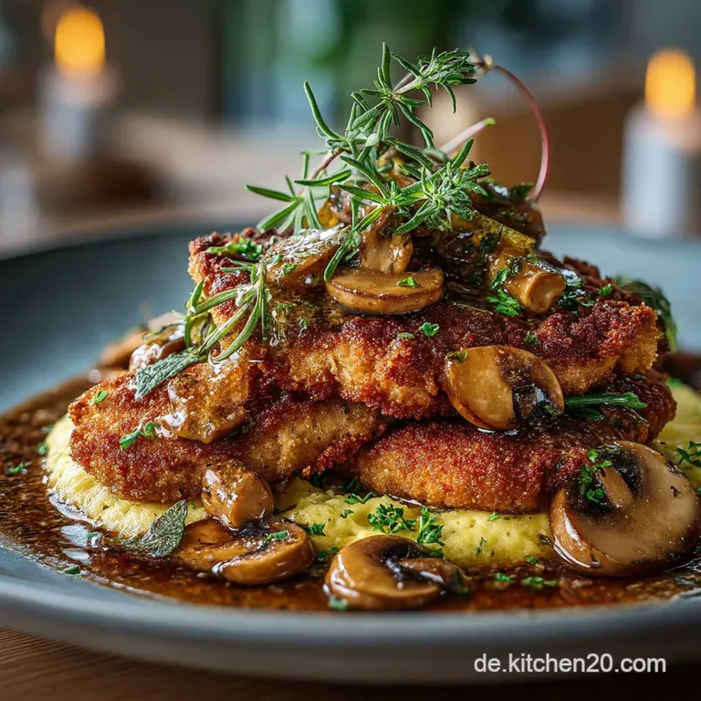 Das Original Saftiges Jägerschnitzel mit WaldpilzRahmsoße Ein deutscher Klassiker presentation
