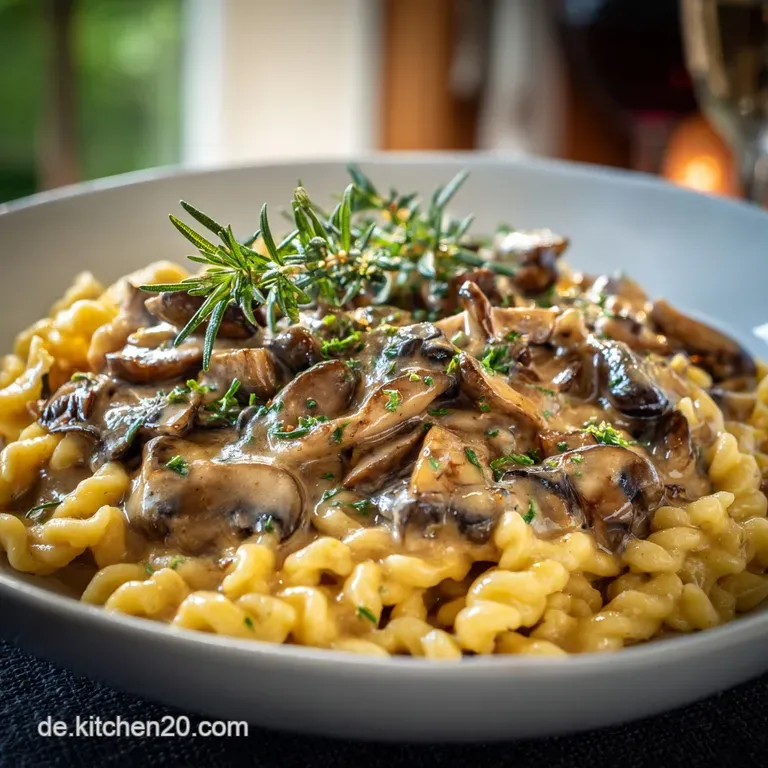 Klassische J&auml;gerso&szlig;e Mit Sp&auml;tzle: Das Deluxe-Rezept F&uuml;r Pilzrahm Und R&ouml;staromen presentation