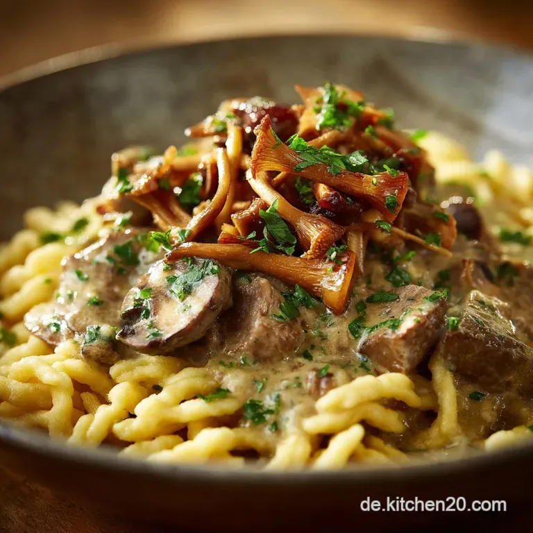 Klassische J&auml;gerso&szlig;e mit Sp&auml;tzle: Das Deluxe-Rezept f&uuml;r Pilzrahm und R&ouml;staromen
