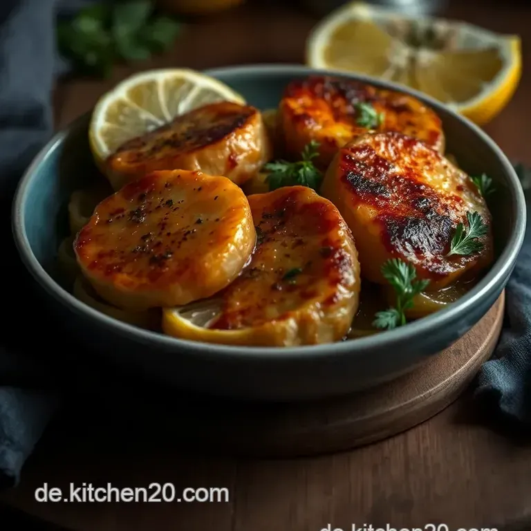 Karamellisierter Wolfsbarsch Mit Zitronen-Kapern-Butter presentation