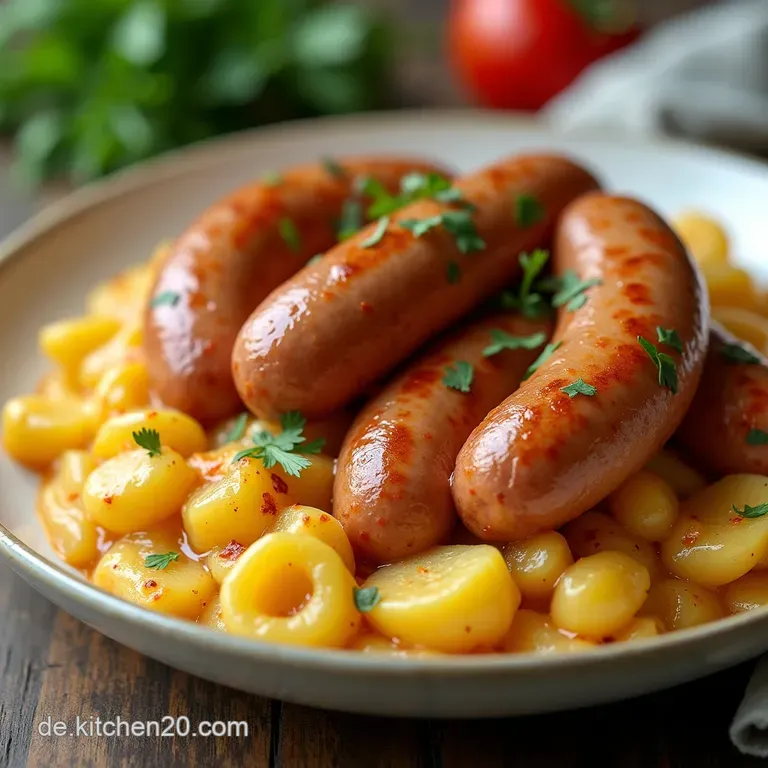Einfaches Kartoffelgulasch mit Würstchen Rezept Seelenfutter Omas Leibgericht 20 Herzhaftes Kartoffelgulasch mit knackigen Wiener Würstchen