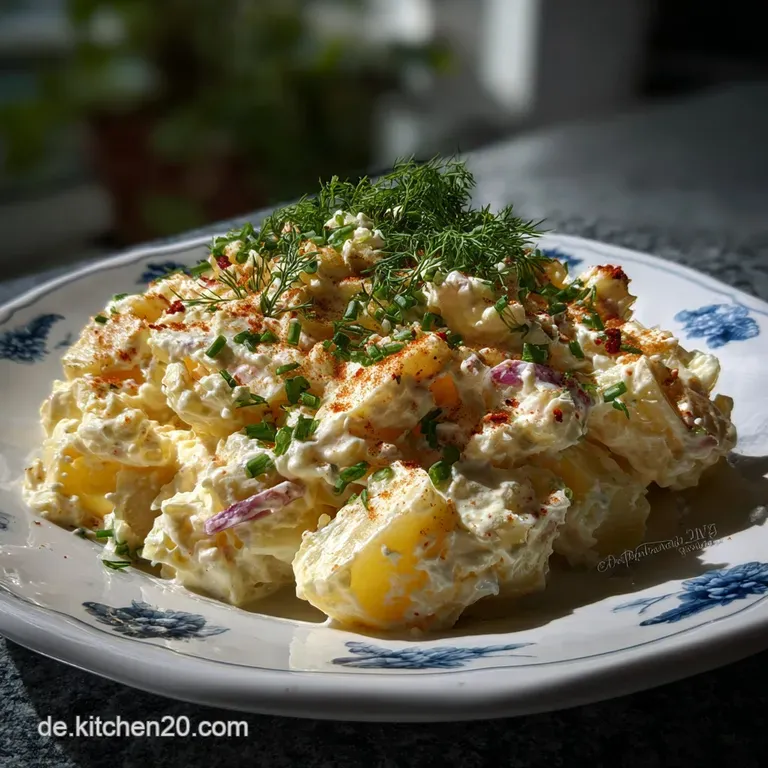 Leichter Kartoffelsalat mit Mayo und Gurke