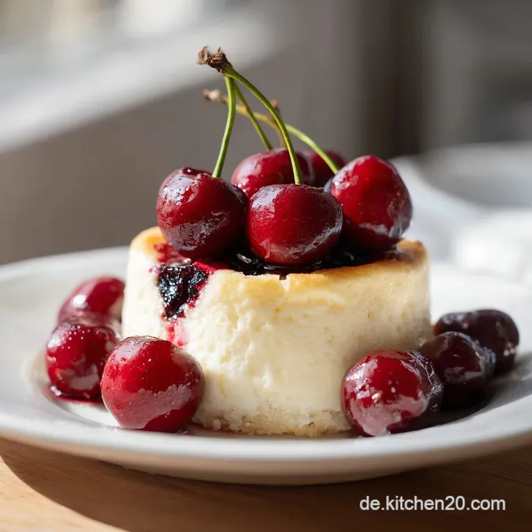 K&auml;sekuchen mit Kirschen: Saftig und Cremig