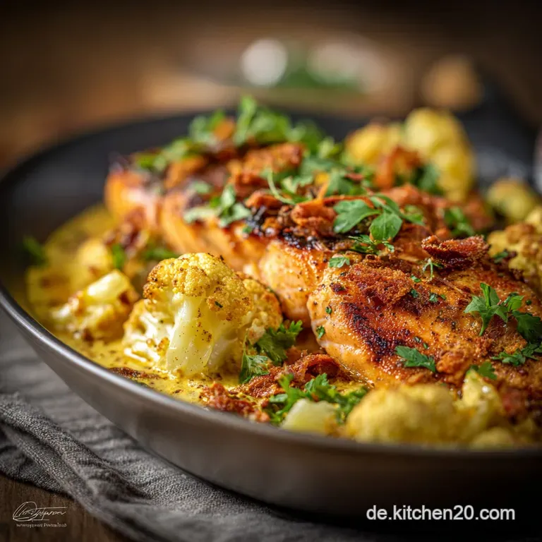 Low Carb Keto CurryReisPfanne mit Lachs Das perfekte 35-Minuten-Abendessen