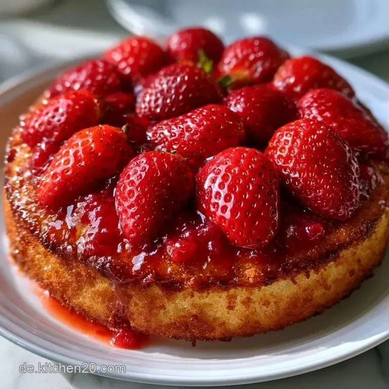 Ein St&uuml;ck fluffiger heller Kuchen auf einem wei&szlig;en Teller, garniert mit gl&auml;nzenden Beeren und feinem Puderzucker.