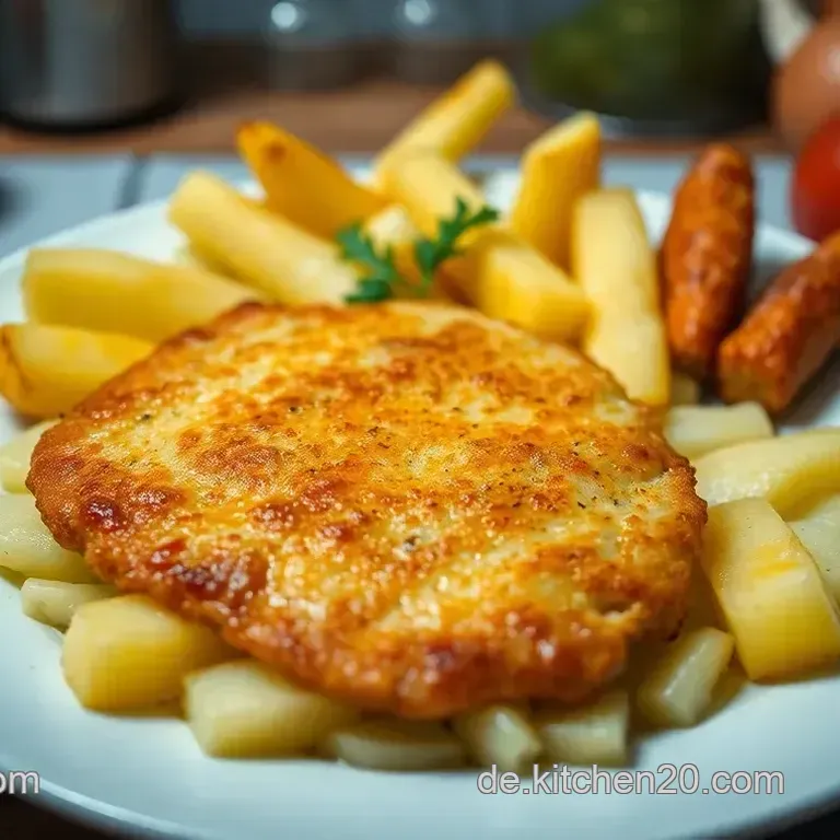 Klassisches Wiener Schnitzel mit knusprigen Pommes Frites