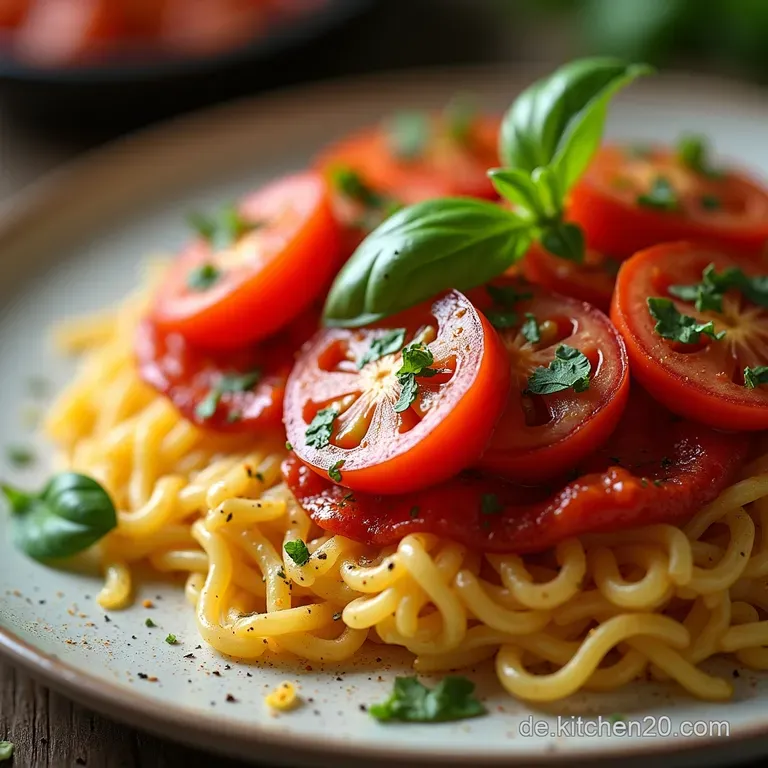 Italienischer Traum auf dem Teller Knusprige BruschettaKartoffeln mit frischen Tomaten Basilikum