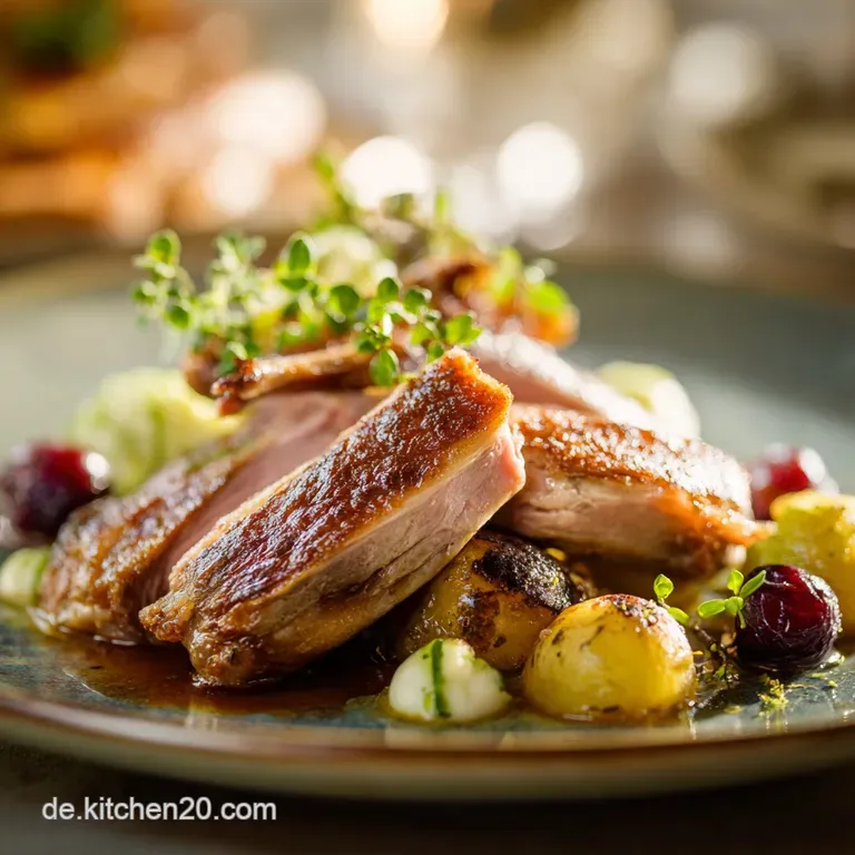 Preiselbeerh&uuml;hnchenschenkel S&uuml;&szlig;saure Verf&uuml;hrung Aus Dem Ofen presentation