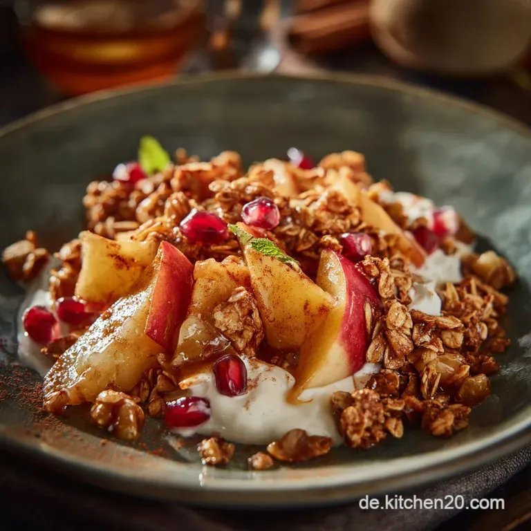 Knuspriges Bratapfelgranola Winterliche Gew&uuml;rze Knackiges Gl&uuml;ck presentation