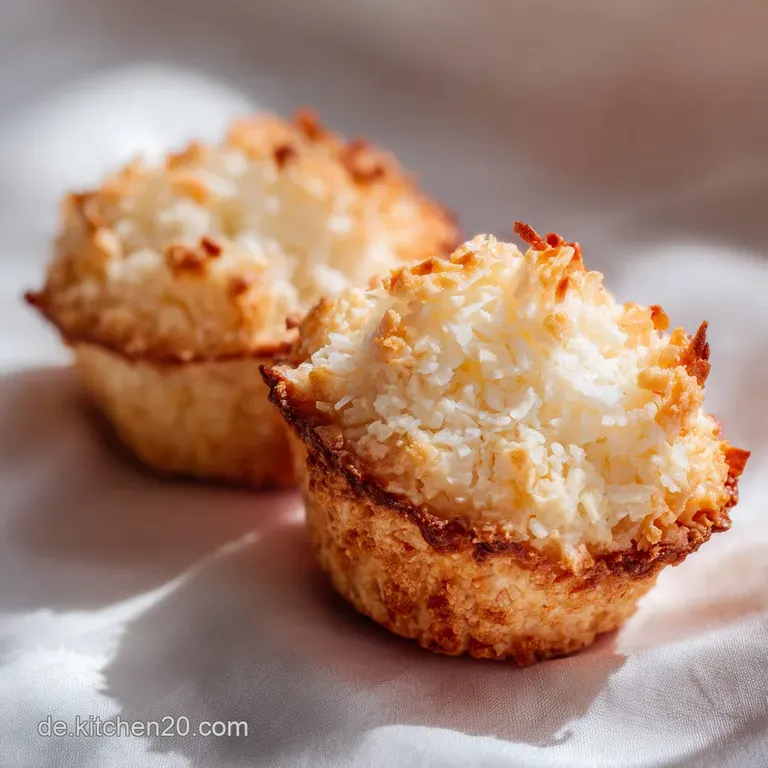 A single coconut square, iced and drizzled, sits invitingly on a modern white plate. Crumbs and coconut flakes suggest del...