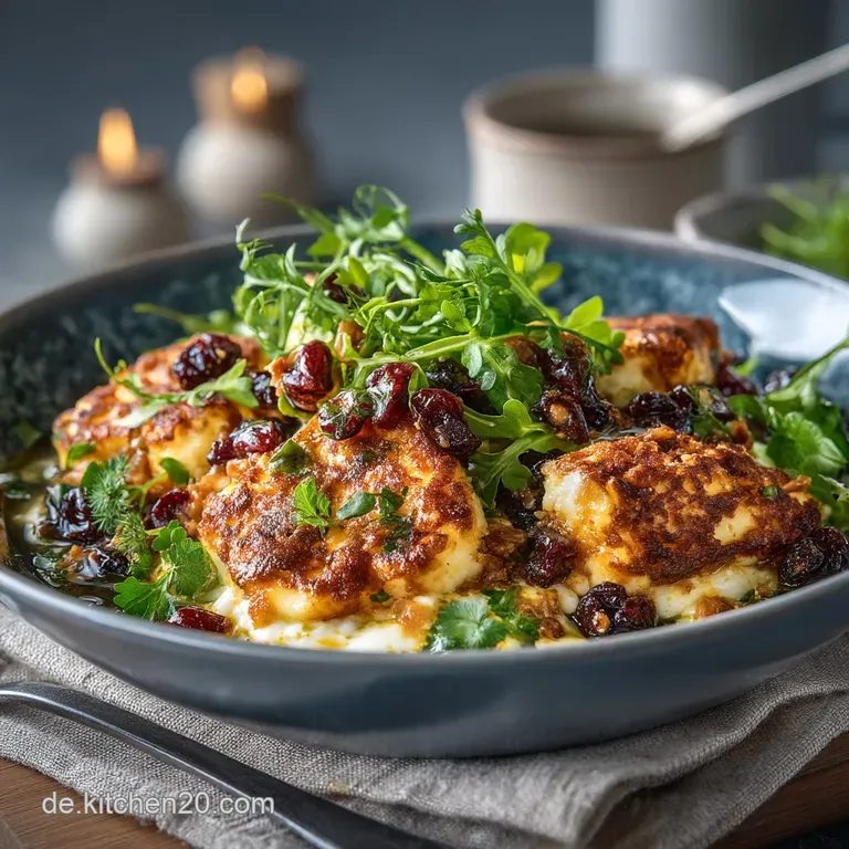 Griechische Leichtigkeit KritharakiNudelsalat mit ZitronenKräuterDressing und knusprigen HalloumiCroutons presentation