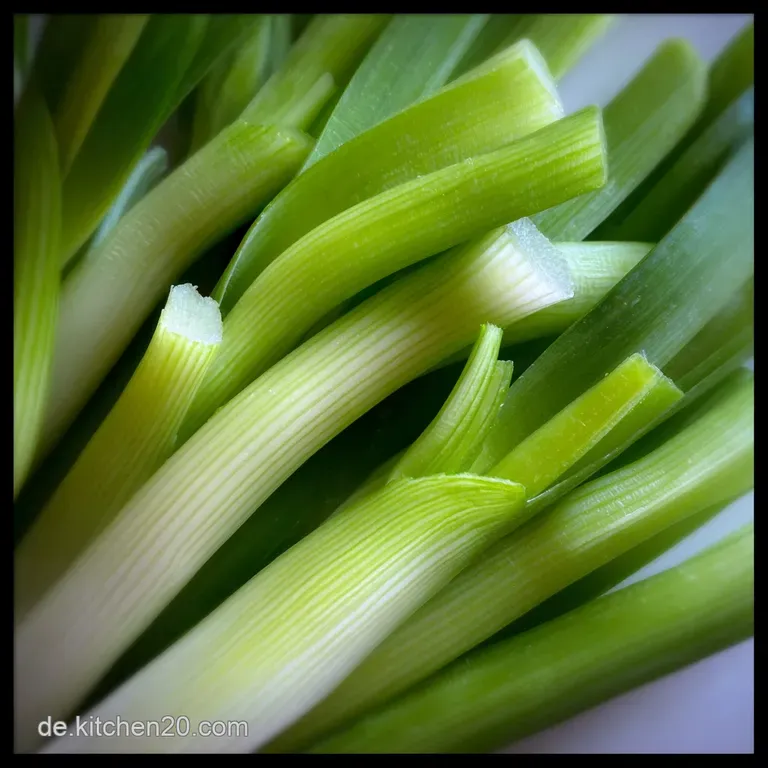 Elegant serving of tender leeks in creamy sauce, sprinkled with golden breadcrumbs and herbs on a white plate.