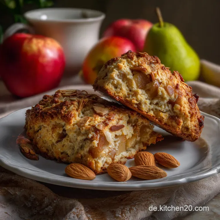 Low Carb ApfelScones mit Mandeln Schwarzgrueneszebrade