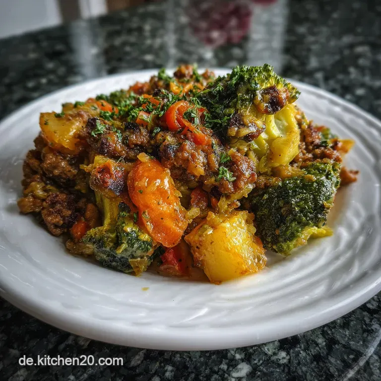 Creamy, golden gratin with a bubbly, browned top. Served with vibrant green herbs, the dish has a rich, savory aroma, read...