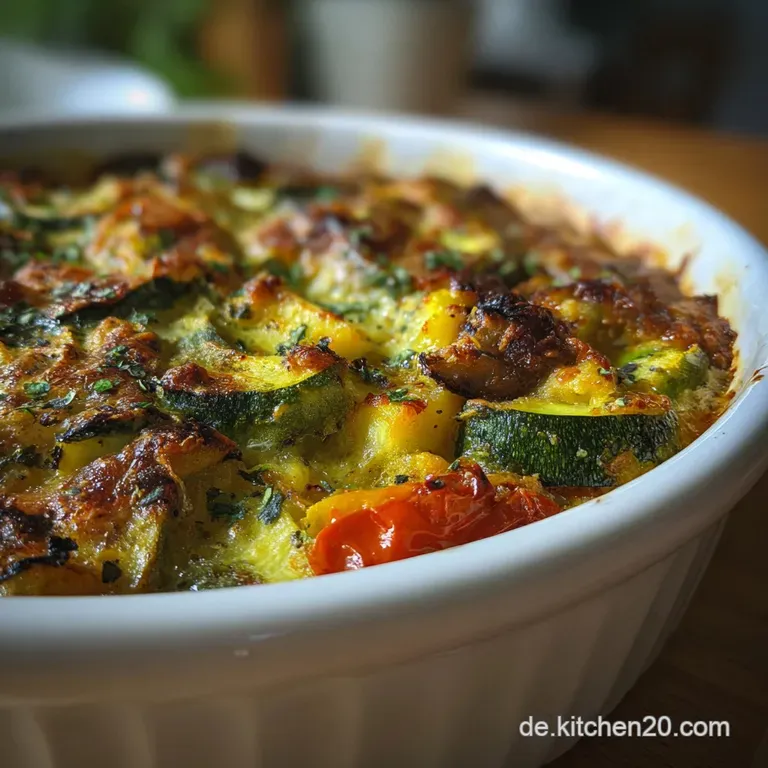 Herzhafter Low Carb Gem&uuml;sekuchen ohne Boden Auflauf mit Zucchini