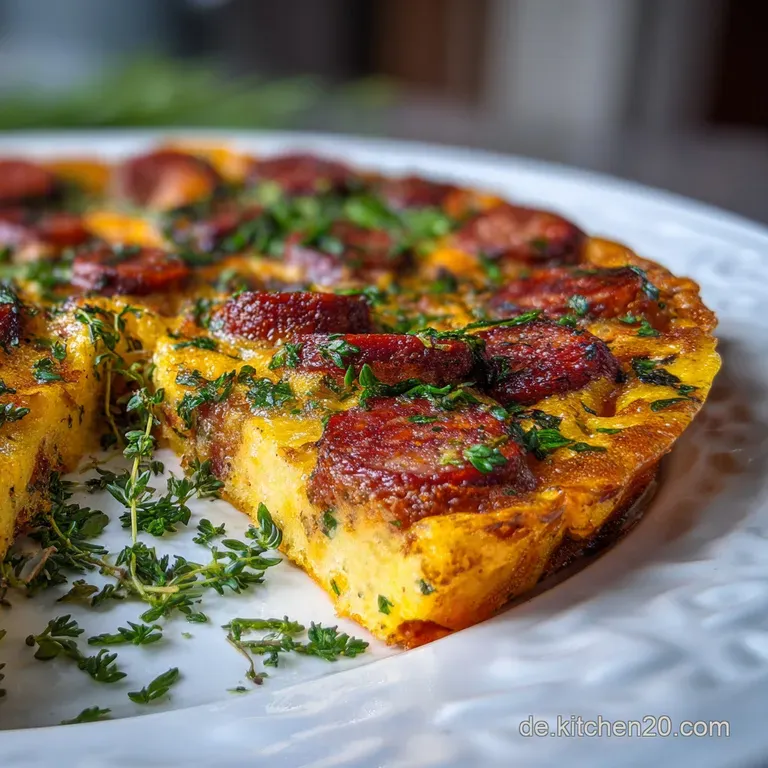 Low Carb K&uuml;rbis-Frittata mit Chorizo