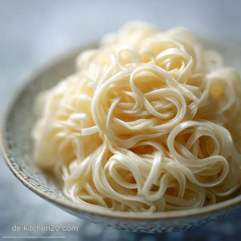 Elegant plate of tender quark noodles with golden toasted topping. Garnished with vibrant green herbs for a fresh, appeali...