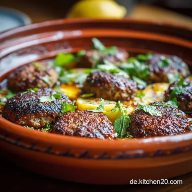 Orientalischer Genuss Saftige Kefta in W&uuml;rziger Tomatentagine Mit Ei presentation
